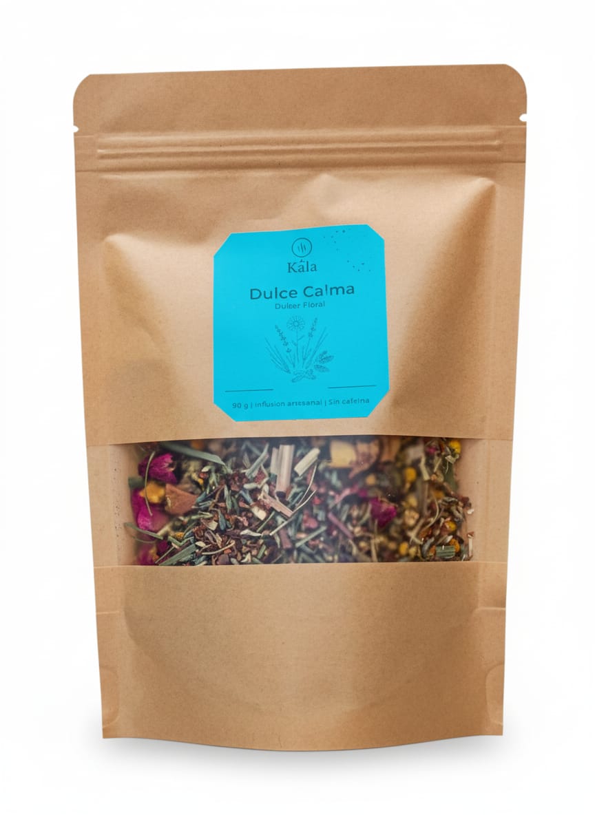 Dulce Calma – Infusión Artesanal Relajante de Rooibos, Manzanilla y Lavanda | 90g