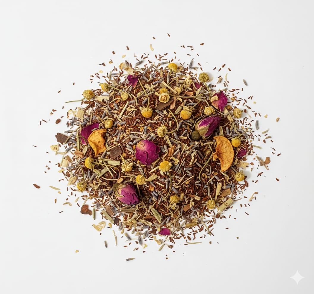 Dulce Calma – Infusión Artesanal Relajante de Rooibos, Manzanilla y Lavanda | 90g