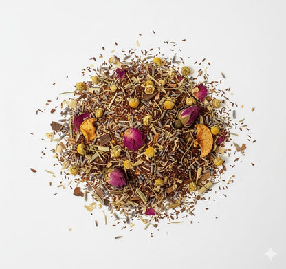 Dulce Calma – Infusión Artesanal Relajante de Rooibos, Manzanilla y Lavanda | 90g